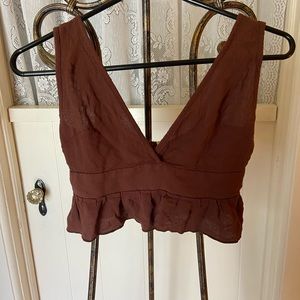 brown crop top